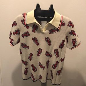 Cotton & Rayon short sleeve lobster sweater size M